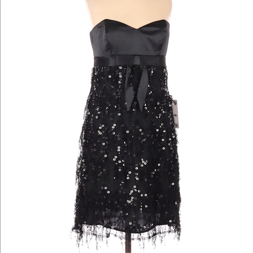 Betsey Johnson strapless party black dress 2 NWT